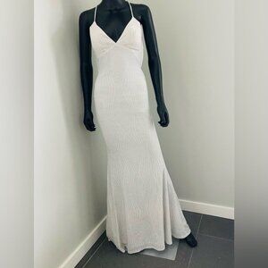 Windsor NWT White glitter Maxi Dress-S